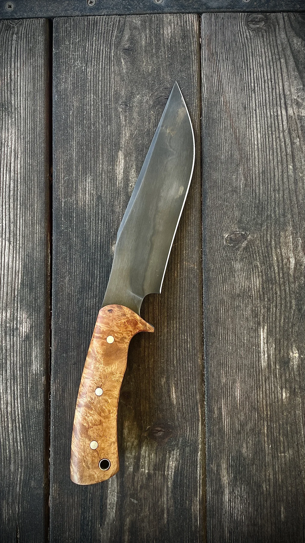 Beautiful Burl Buffalo handmade knife