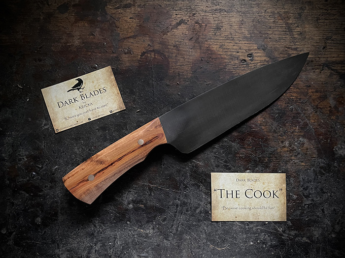 Handmade Dark Blades knife detail