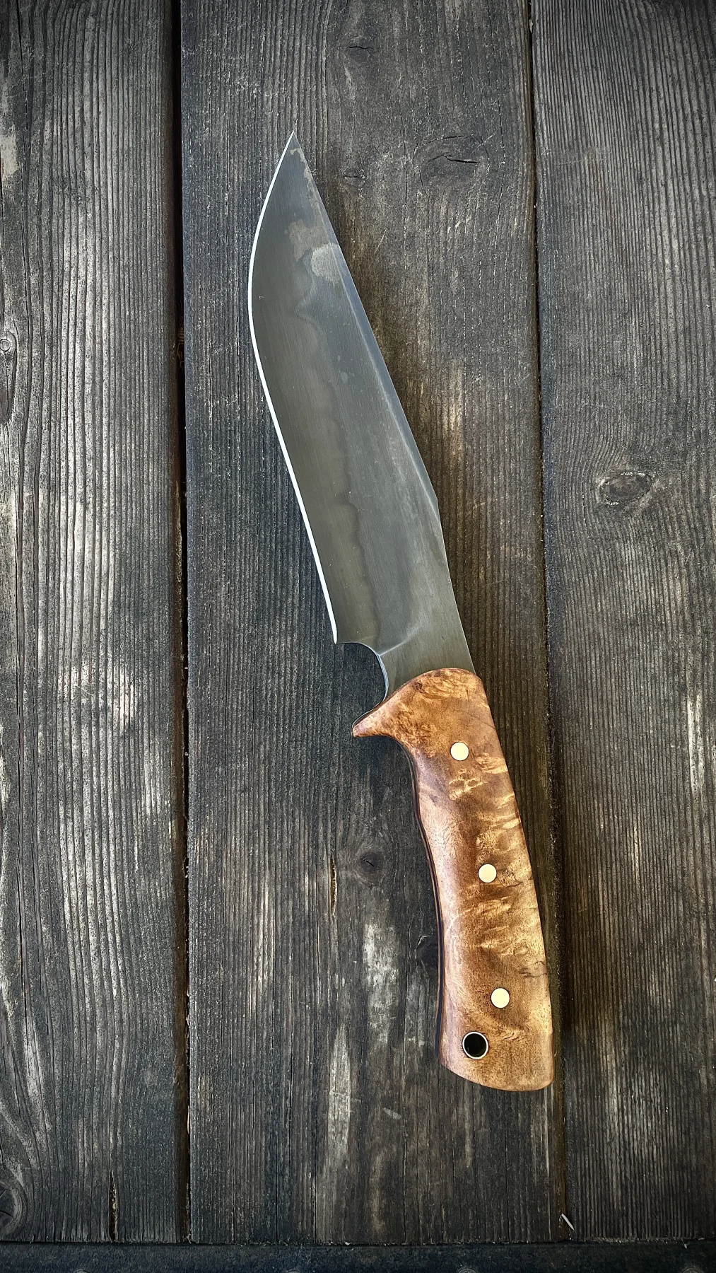 Beautiful Burl Buffalo handmade knife second view