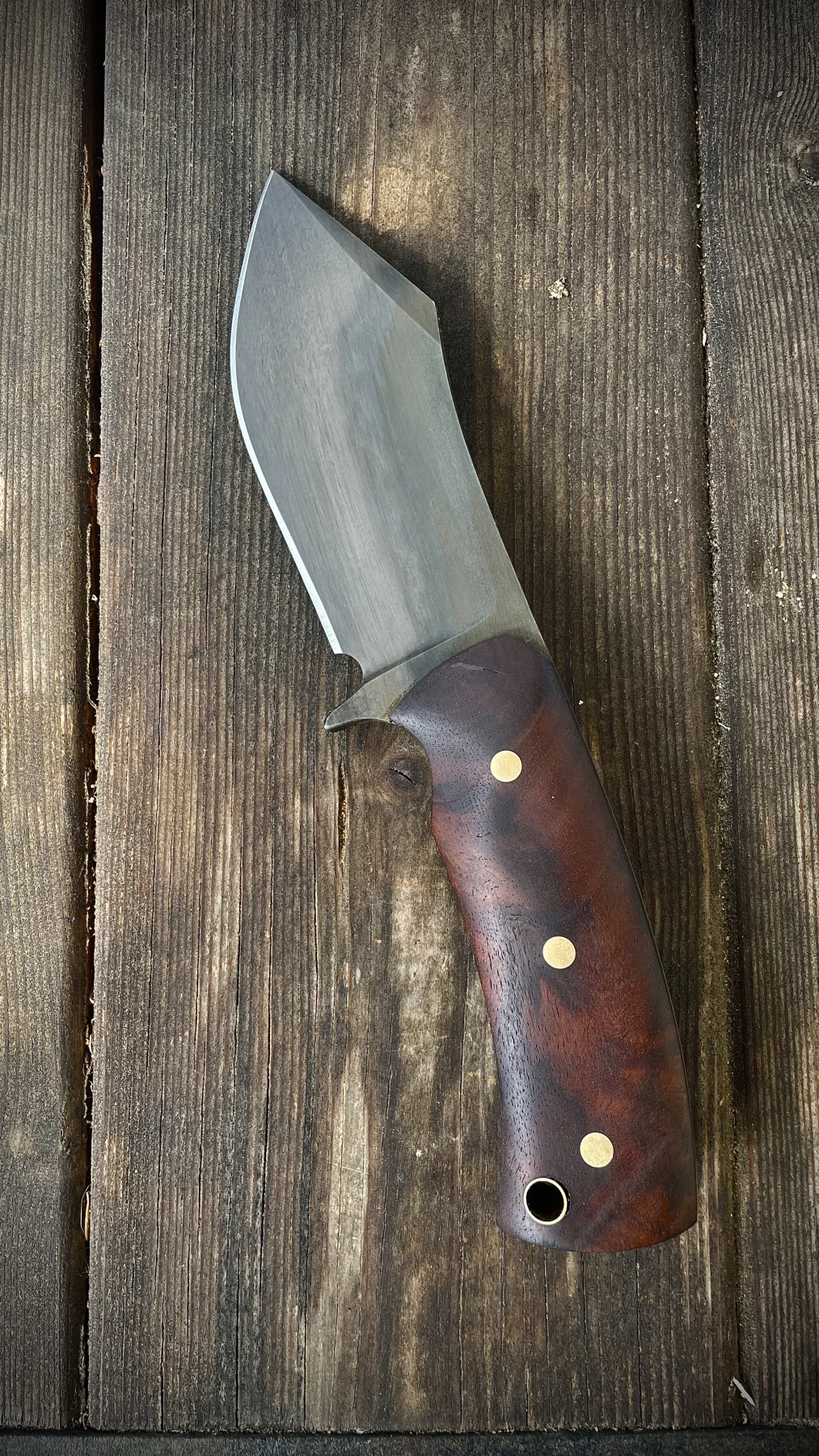 Walnut Honey Badger handmade Honey Badger knife